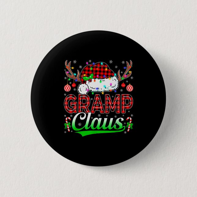 Gramp Claus Christmas Lights Matching Family Xmas  Knapp (Framsida)