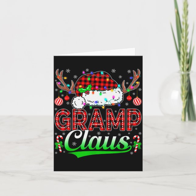 Gramp Claus Christmas Lights Matching Family Xmas  Kort (Framsida)