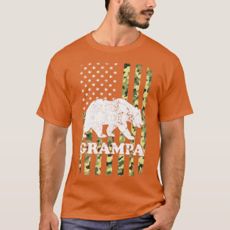 Grampa Bear Camping Hiking Camouflage Förenta stat T Shirt