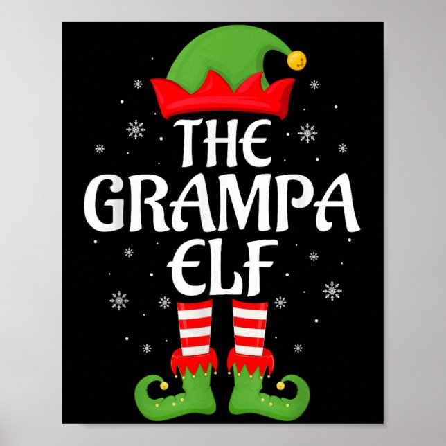 Grampa Elf Julafton Family Matching Elf Squad Chri Poster (Framsidan)