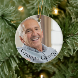 Grampa, enkel snyggt keepsaké-foto julgransprydnad keramik
