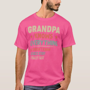 Grampa känner till Allting Funny Grandfather Pappo T Shirt