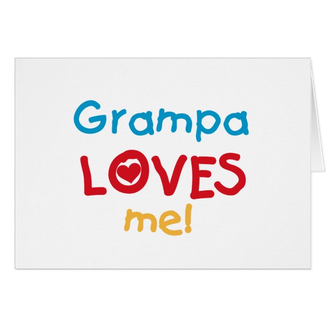 Grampa Kärlek Me T-shirts och presenter Hälsningskort (Framsidan Horizontal)