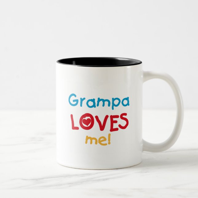 Grampa Kärlek Me T-shirts och presenter Två-Tonad Mugg (Höger)