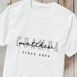 Grampa Modern Elegant Simple Fars dag T Shirt<br><div class="desc">Denna enkla och moderna utformning består av sanserif-typografi.</div>