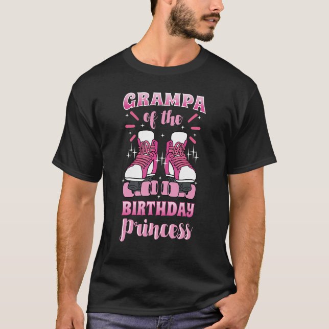Grampa prinsessan Roller Skates Skat T Shirt (Framsida)