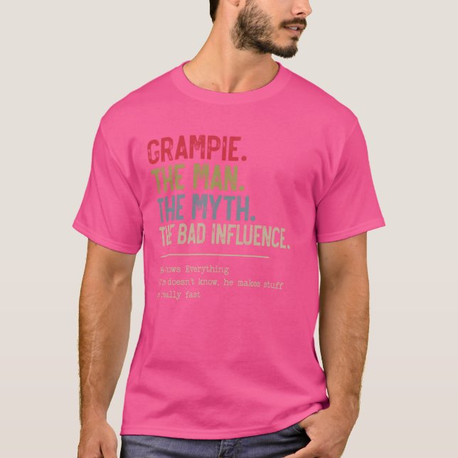 Grampaj mannen myth den dåliga influensan. t shirt (Framsida)