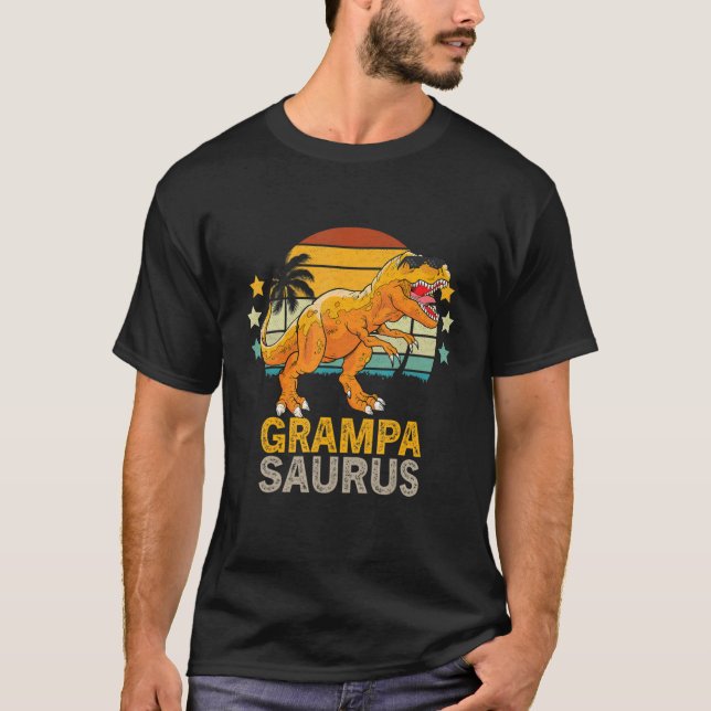 Grampasaurus Rex Dinosaur Grampa Saurus T Shirt (Framsida)