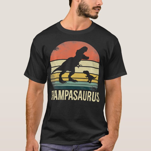Grampasaurus t re dinosaur Retro Fars dag för Shirt (Framsida)