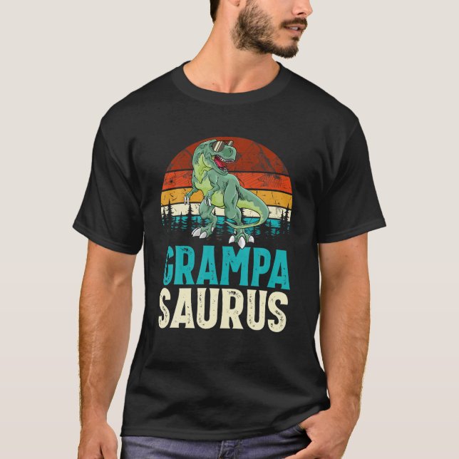 Grampasaurus t Rex Dinosaur Grampa Saurus Familj M Shirt (Framsida)