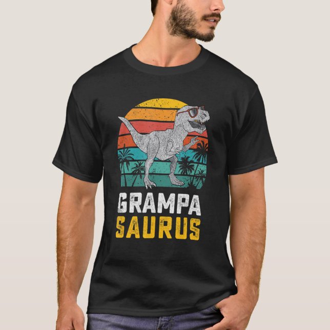 Grampasaurus t Rex Dinosaur Grampa Saurus Familj M T Shirt (Framsida)
