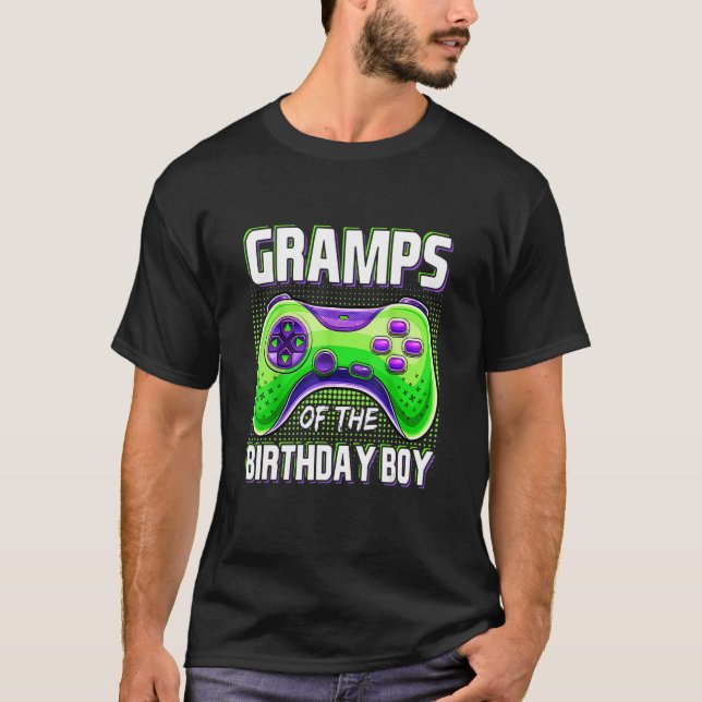 Gramper för Birthday Boy Matching Family Video G T Shirt (Framsida)