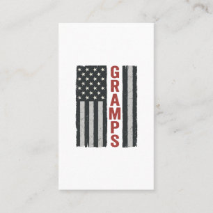 Gramps amerikansk flagga vintage patriotisk vektor visitkort