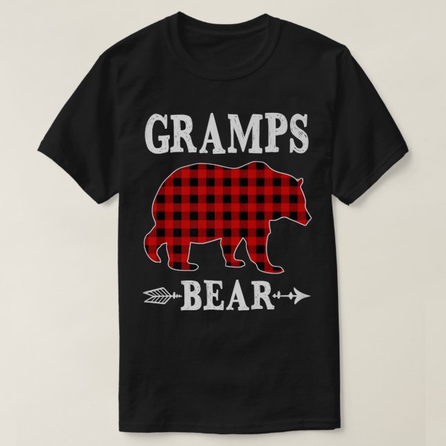 Gramps Bear jul jul Pajama Red Play Buffalo Fam T Shirt (Design framsida)