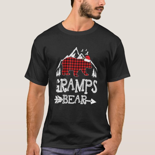 Gramps Bear jul jul Pajama Red Play Buffalo Fam T Shirt (Framsida)