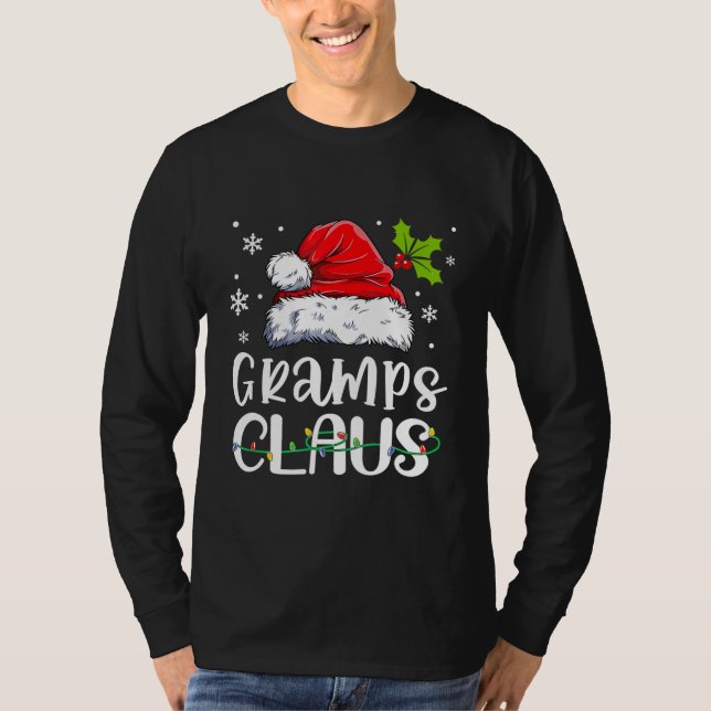 Gramps Claus Shirt jul Pajama-familjen T Shirt (Framsida)