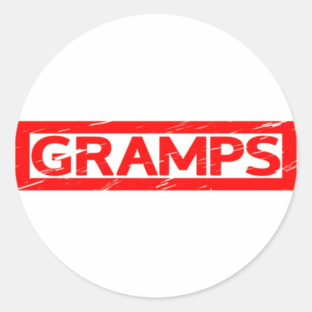 Gramps Frimärke Runt Klistermärke (Framsida)
