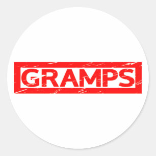 Gramps frimärke runt klistermärke