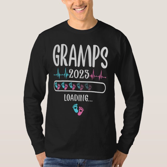 Gramps Loading 2023 Lustigt meddelande om Gravid T Shirt (Framsida)