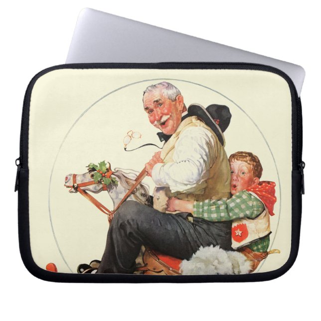 Gramps på att vagga hästen laptop sleeve (Framsidan)