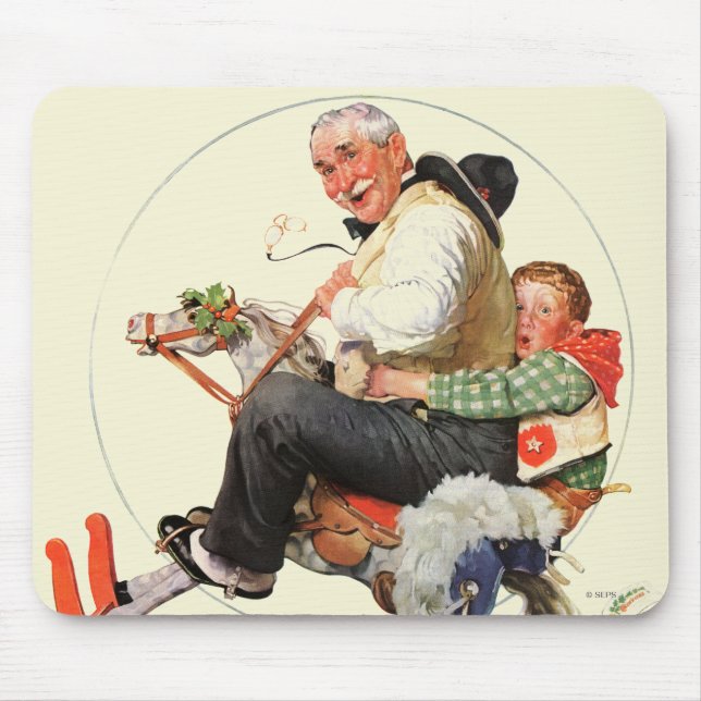 Gramps på att vagga hästen musmatta (Framsidan)