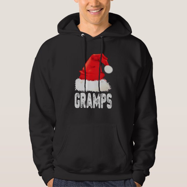 Gramps Santa Hat jul Pajama Family Macthing Hoodie (Framsida)