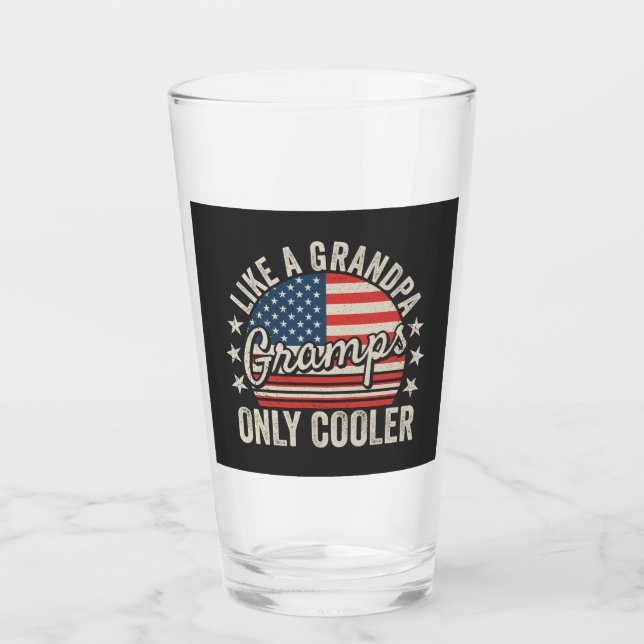 Gramps som en farfar - bara en Cooler USA flagga D Glaskopp (Framsida)