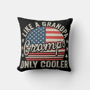 Gramps som en farfar, bara en Cooler USA flagga Kudde