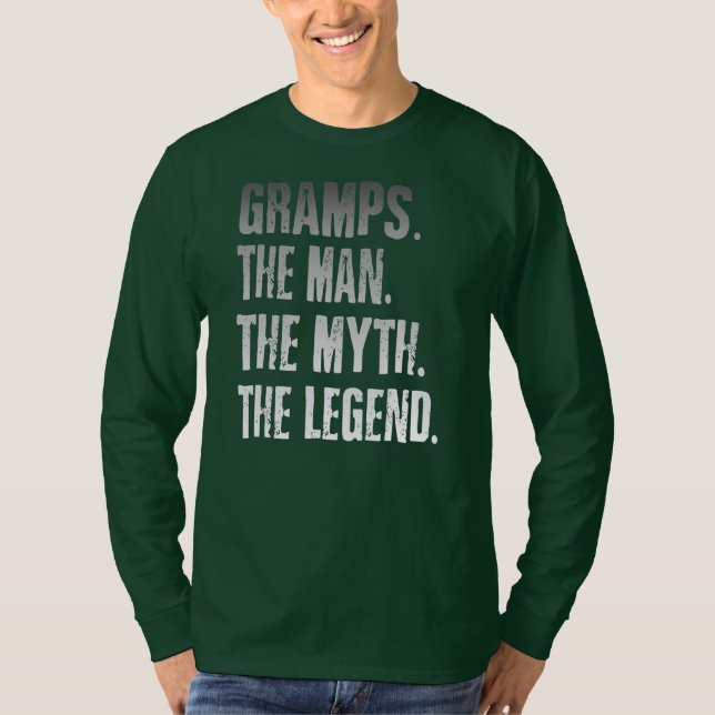 Gramps The Man The Myth The Legend Father's Day  T Shirt (Framsida)