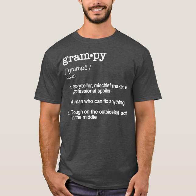 Grampy Definition T Funny Coola Presentatör Shirt (Framsida)