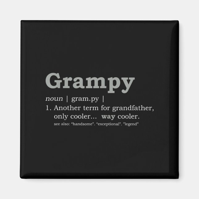 Grampy Design_ Rolig Definition  Magnet (Framsidan)