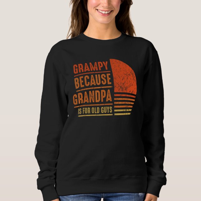 Grampy för morfar är för gamla killar Manar Retro  T Shirt (Framsida)