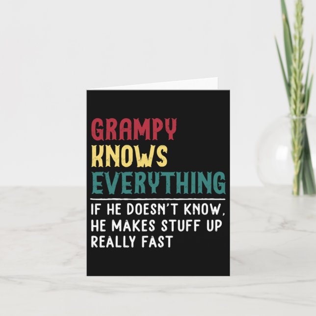 Grampy känner till allt Fars dag för roligt stort Kort (Framsida)