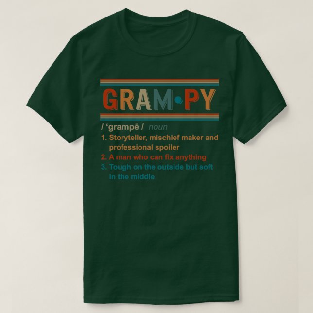 Grampy Noun Grampy Definition Best Grandpa Gift Re T Shirt (Design framsida)