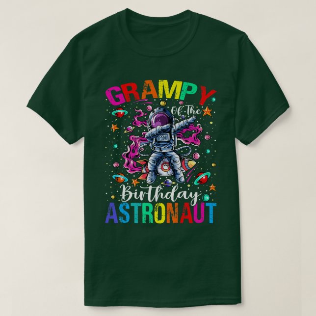 Grampy of the Birthday Astronaut Boy Space Theme K T Shirt (Design framsida)