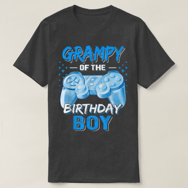 Grampy of the Birthday Boy Matching Video Game Bir T Shirt (Design framsida)