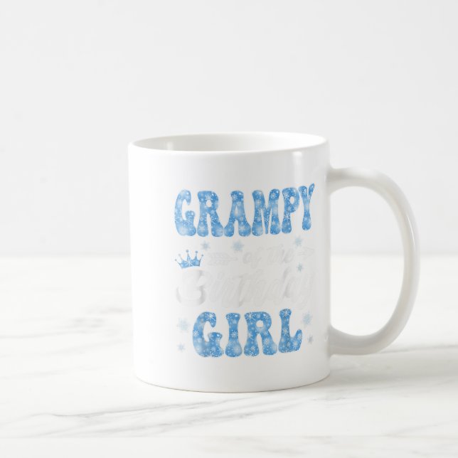 Grampy Of The Birthday Girl Snowflakes Winter Chri Kaffemugg (Höger)