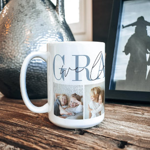 Grampy Vi Kärlek You 4 Photo Collage Kaffemugg