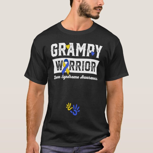 Grampy Warrior Down Syndrome Awareness Family T Shirt (Framsida)