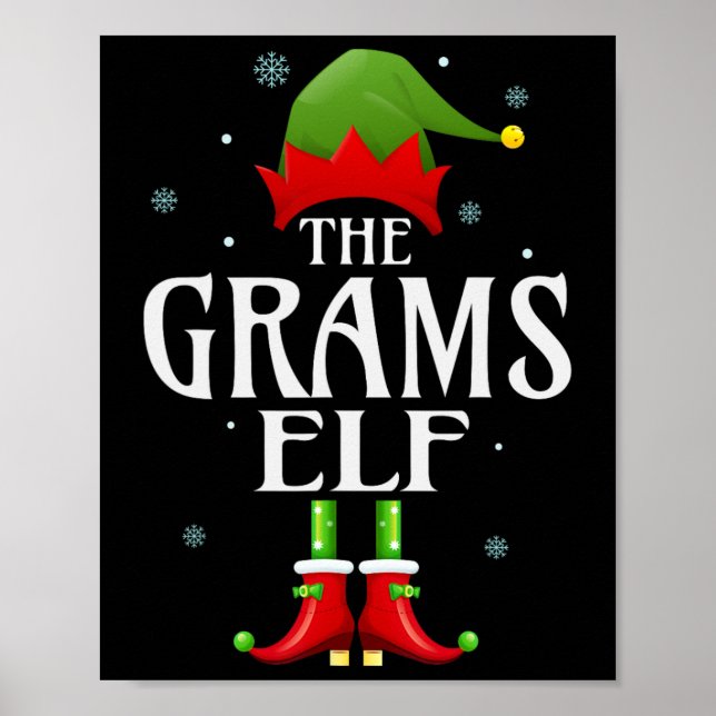 Grams Elf Julafton Matching Family Group-julparet Poster (Framsidan)