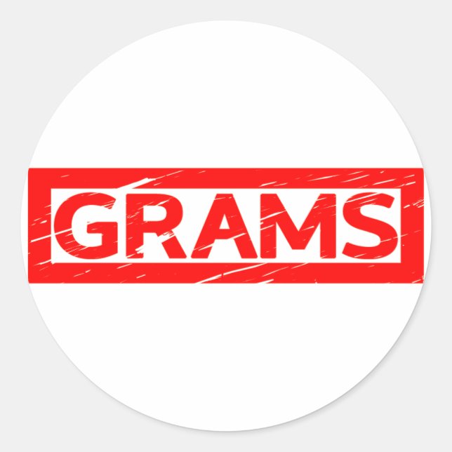 Grams Frimärke Runt Klistermärke (Framsida)