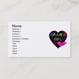 Gram's Girl Anpassningsbar T-Shirts, Mugg, Buttons Visitkort