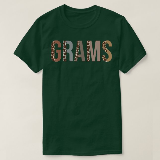 Grams Leopard Skriv ut Mamma Cute Mors dag Funny G T Shirt (Design framsida)