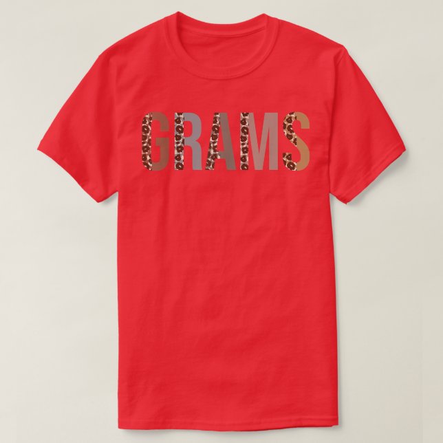 Grams Leopard Skriv ut Mamma Cute Mors dag Funny G T Shirt (Design framsida)