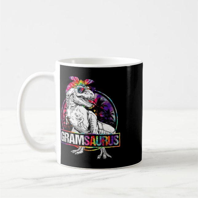 Gramsaurus Dinosaur Gram Saurus Familj Matchande T Kaffemugg (Vänster)