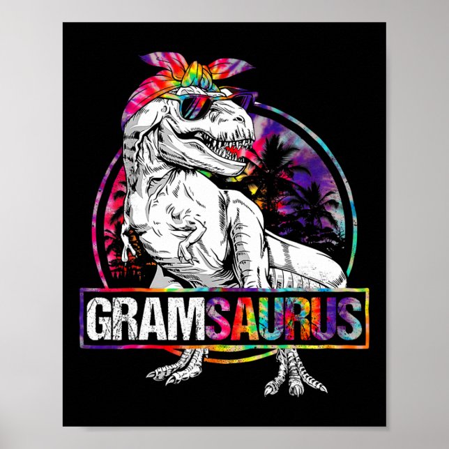 Gramsaurus Dinosaur Gram Saurus Family Matching Ti Poster (Framsidan)