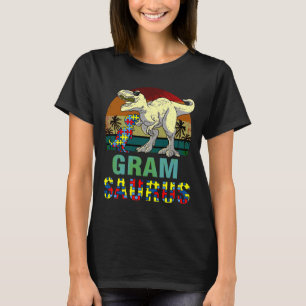 Gramsaurus Dinosaur Rex Gram Saurus Autism Awarene T Shirt