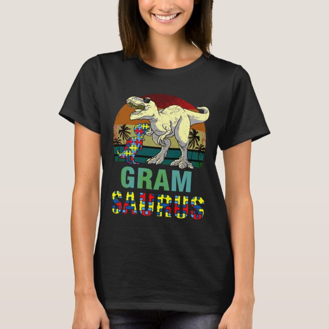 Gramsaurus Dinosaur Rex Gram Saurus Autism Awarene T Shirt (Framsida)
