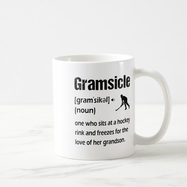Gramsicle Funny Ice Hockey Grandma Sicle Definitio Kaffemugg (Höger)