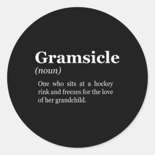 Gramsicle Hockey Grandma Sicle Runt Klistermärke